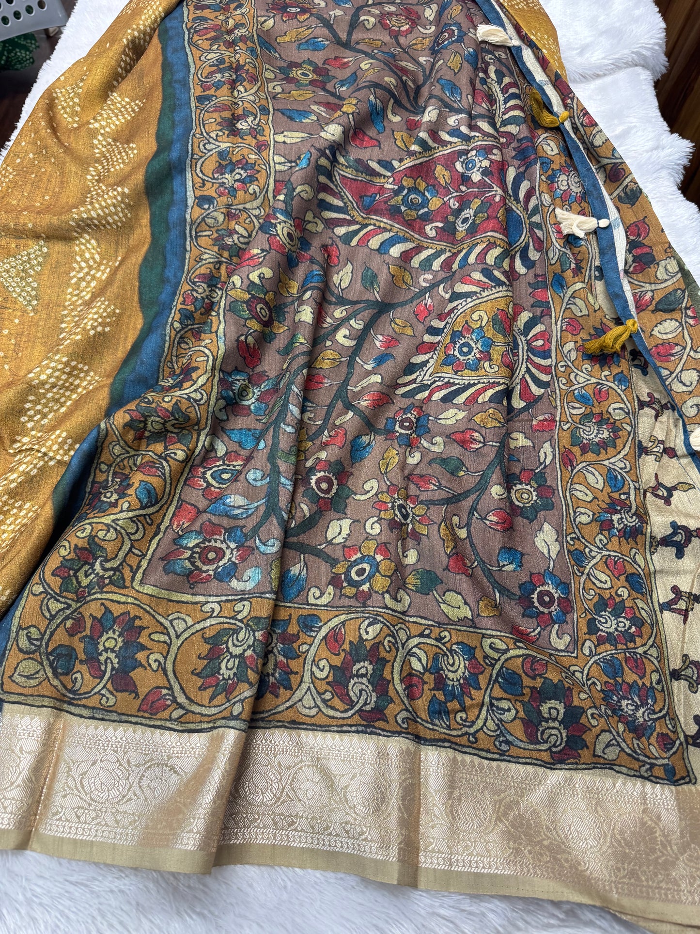 Viscose Tassar Fusion saree-SR1207B