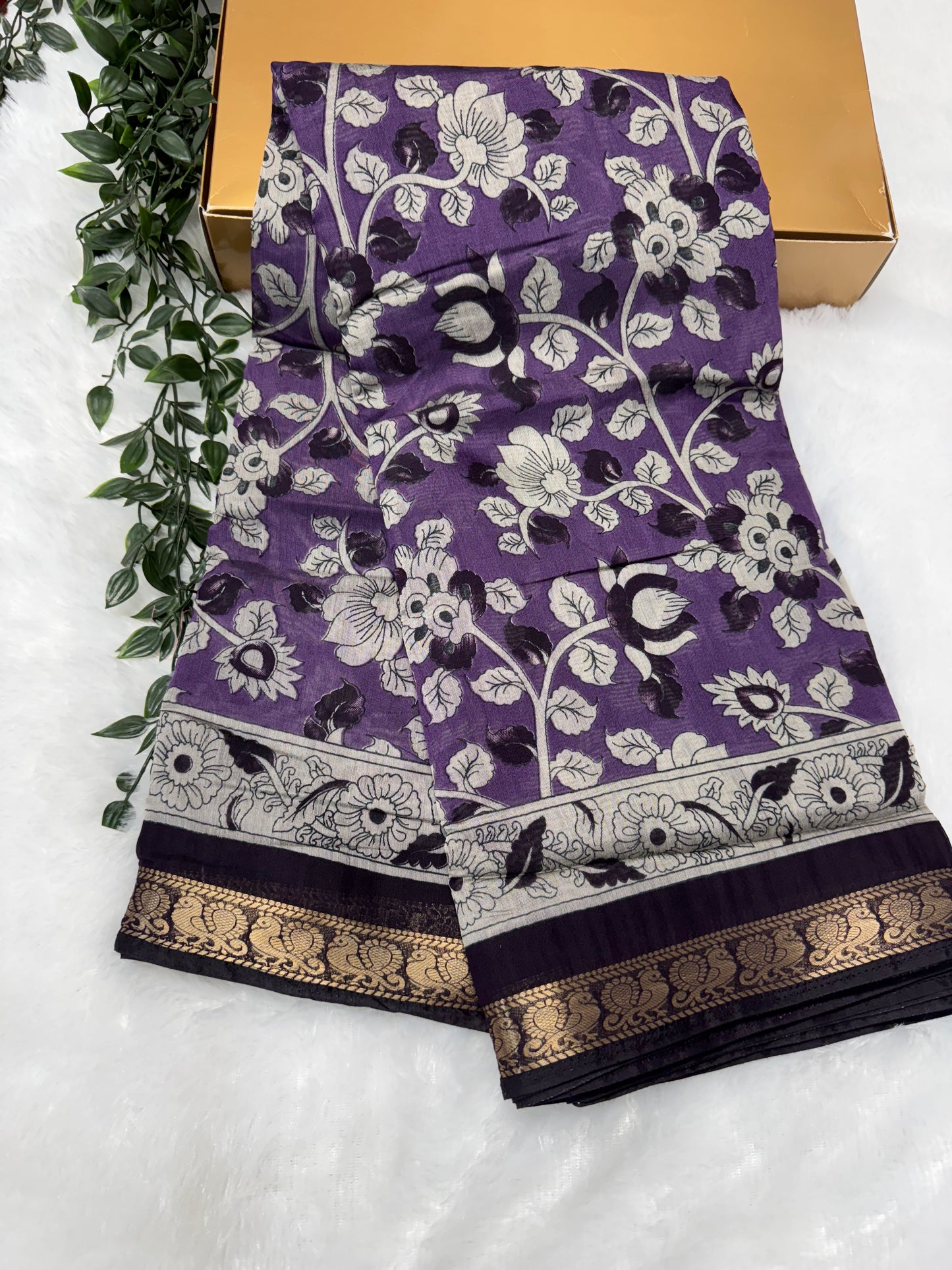 Chanderi Kalmakari Saree-SR1003A