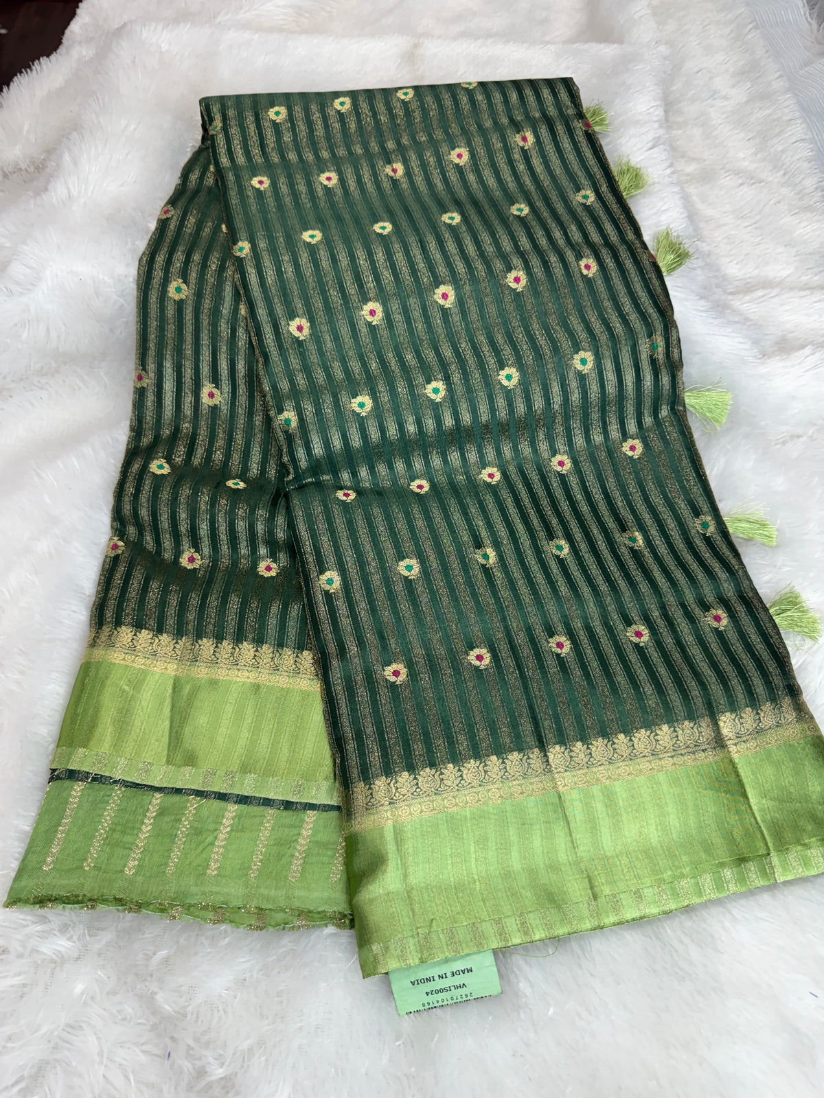 Fancy tissue stripes saree-SR1311G