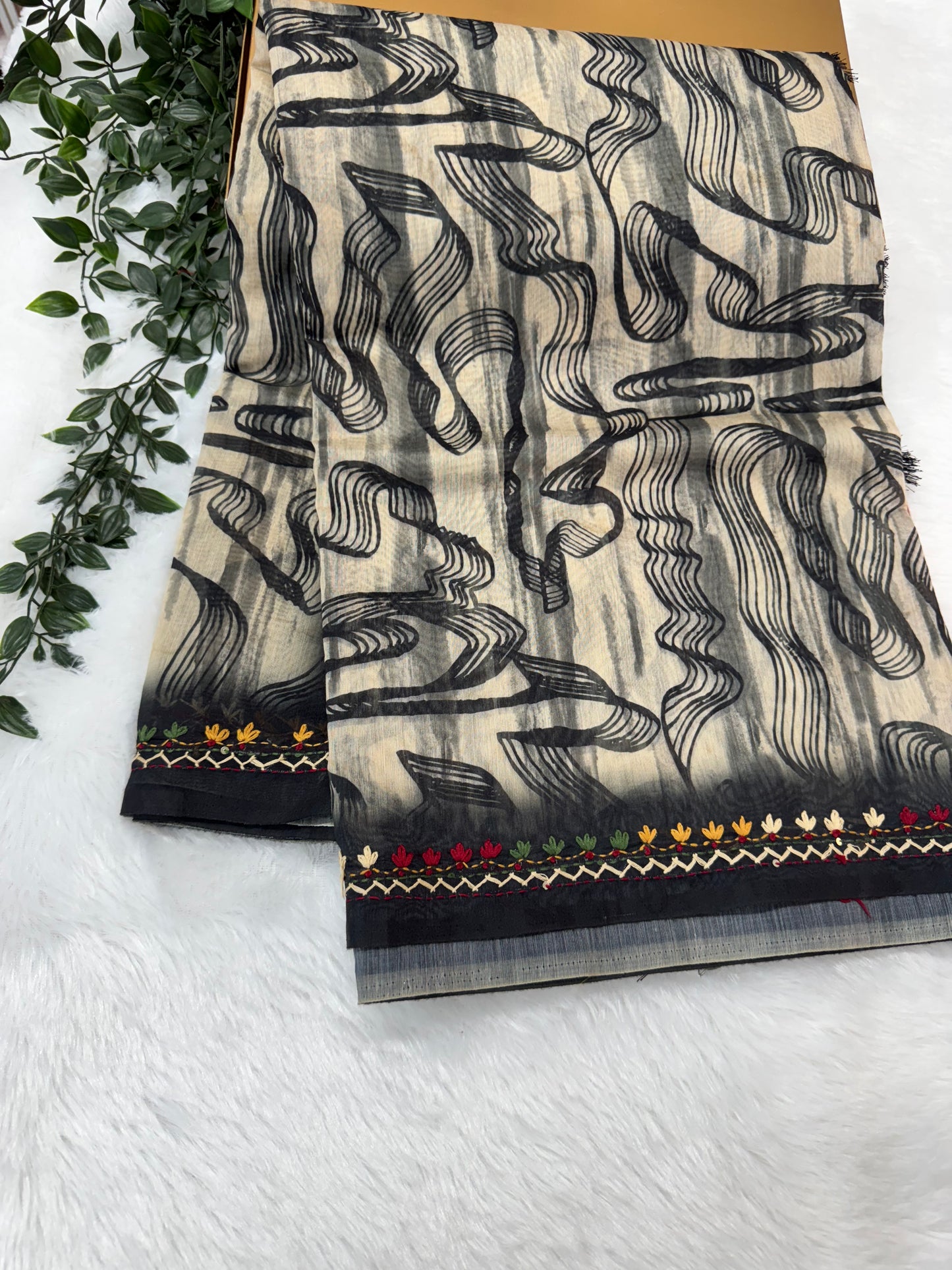 Chanderi work saree