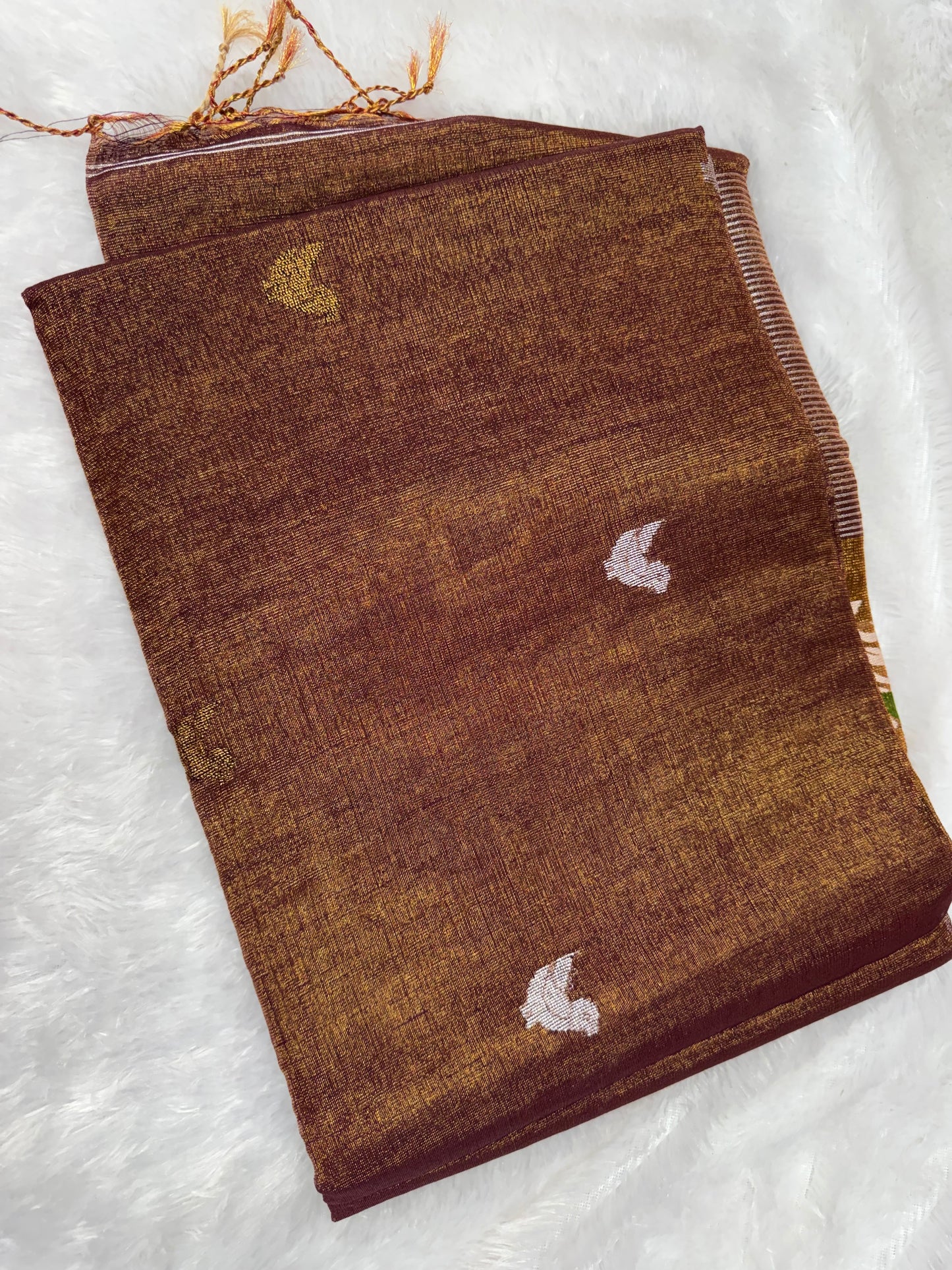 Linen tissue peacock motifs-SR1212B