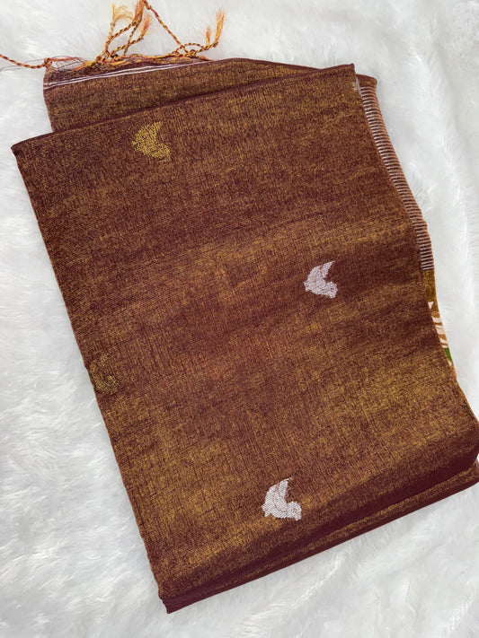 Linen tissue peacock motifs-SR1212B