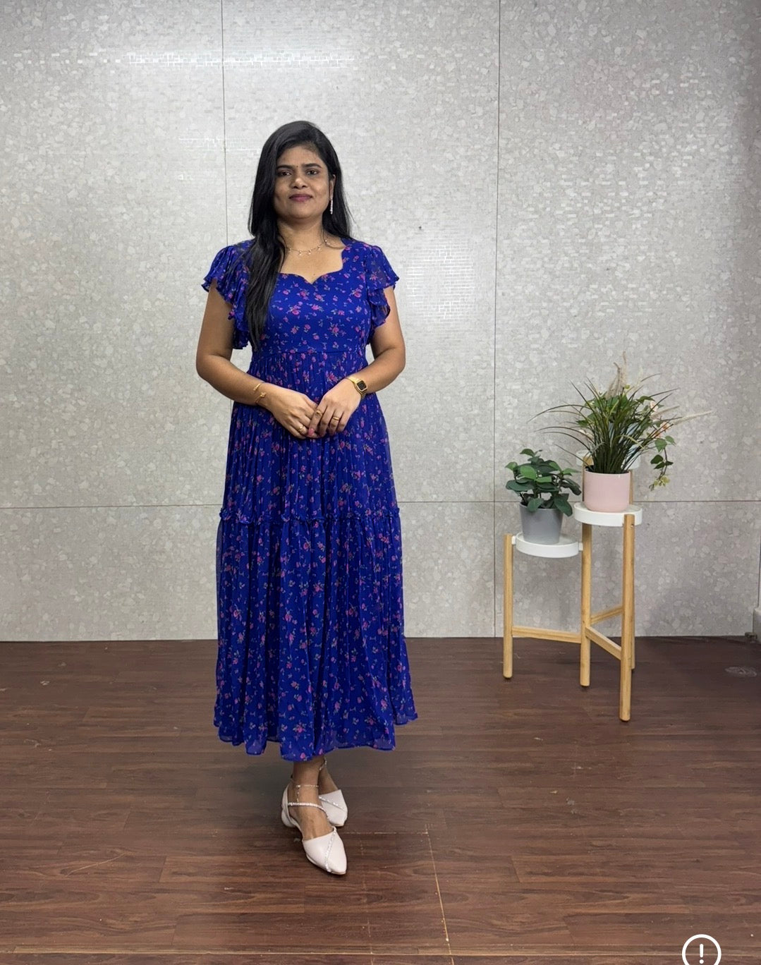 Georget floral printed frock-SRF1048
