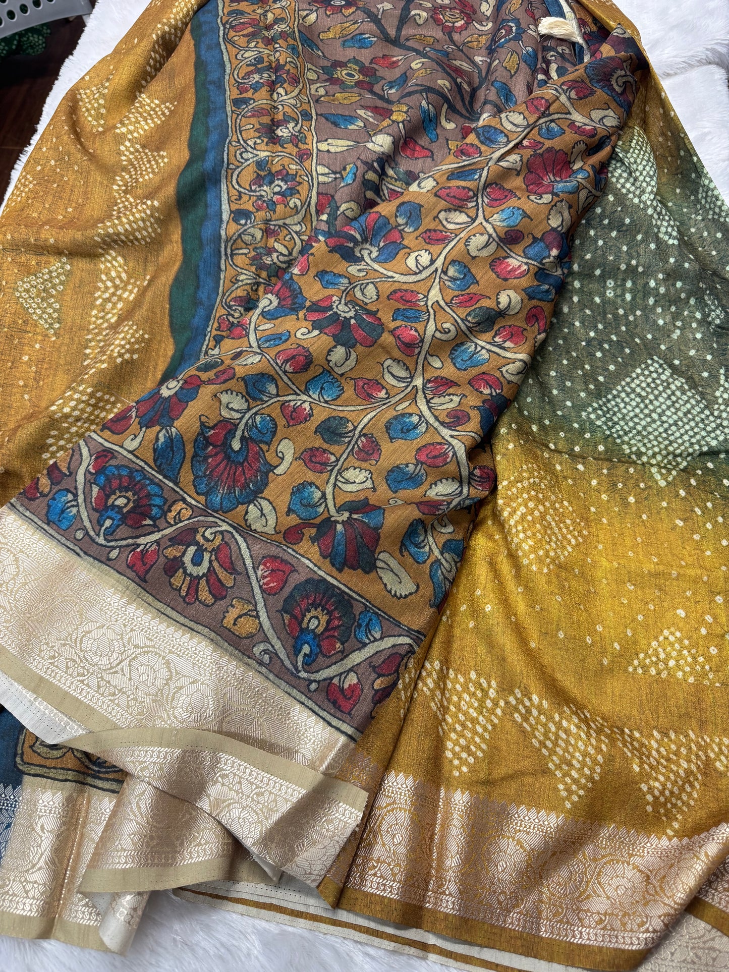Viscose Tassar Fusion saree-SR1207B