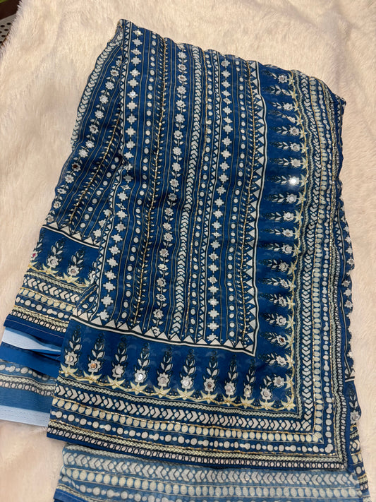 Fancy Georget work saree-SR1214A