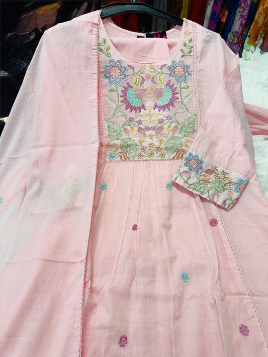 Mulmul cotton Dress-SRS059H