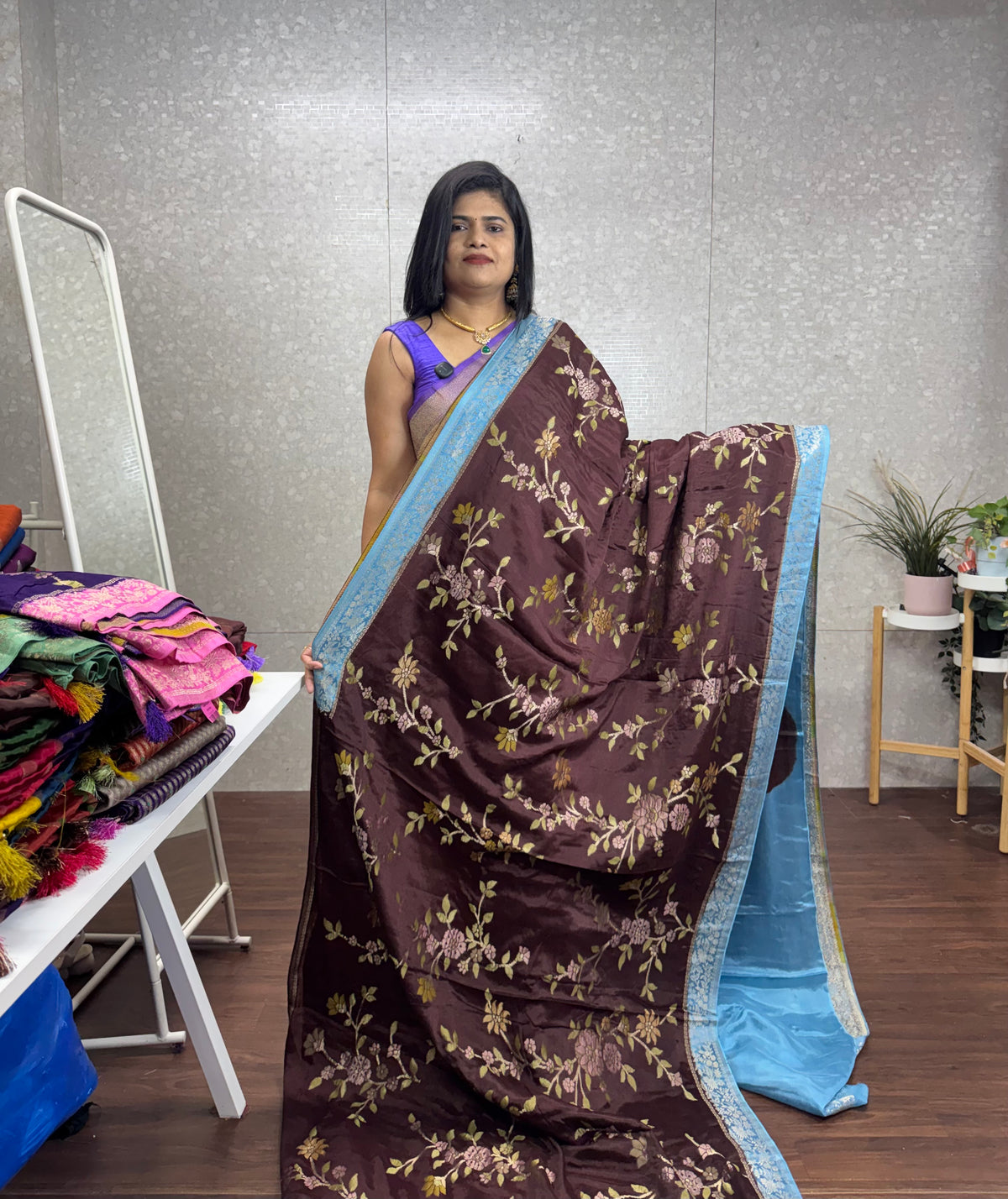 Banarasi khaddi chiffon saree-SR1315