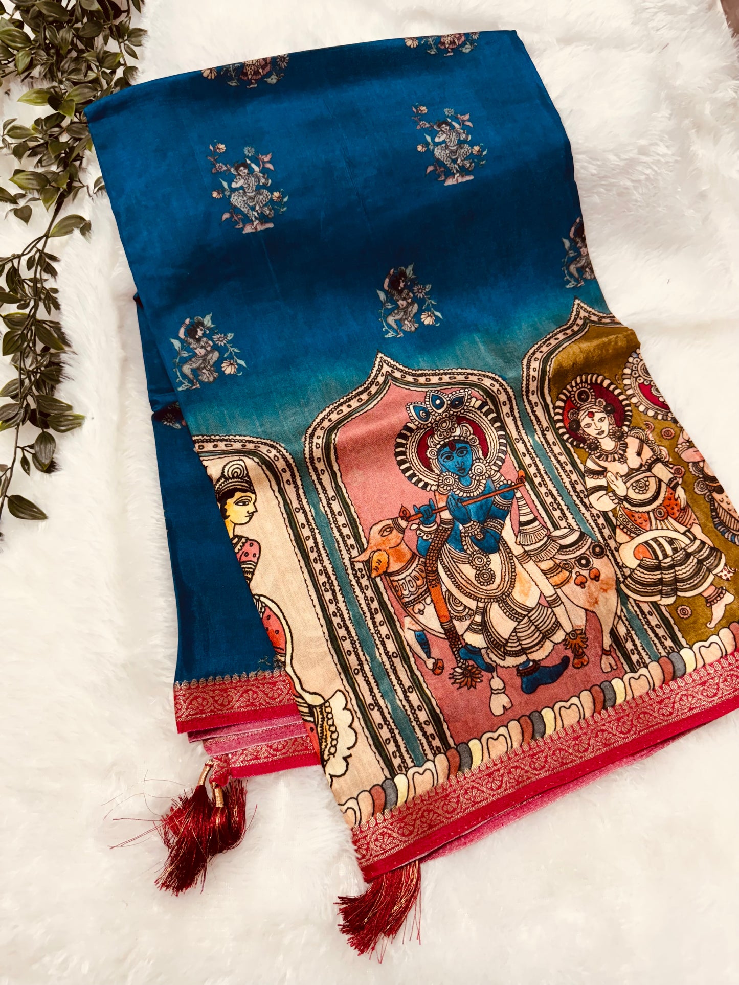Kanchi crepe kalamkari saree-SR1031A