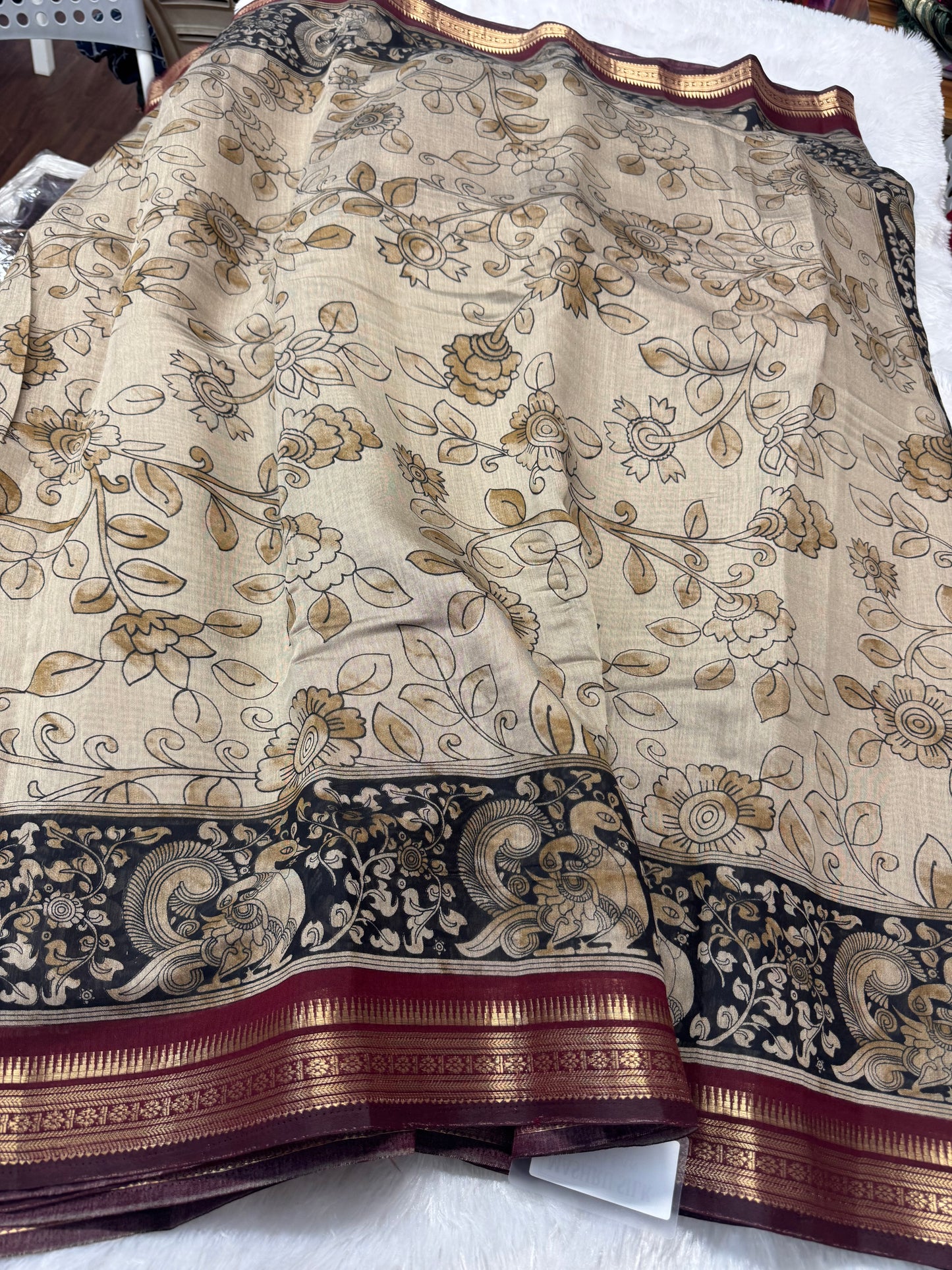 Maheswari silk Kalamkari saree-SR1211B