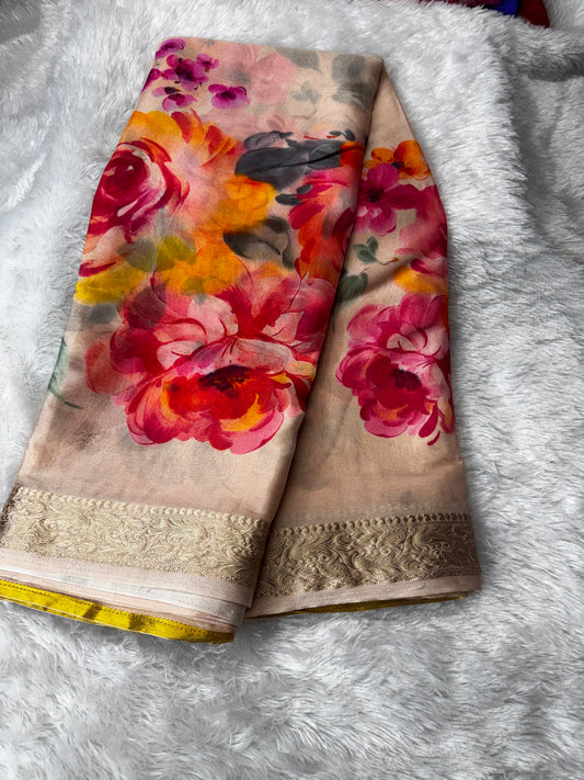 Chinnon digital print saree-SR1232E