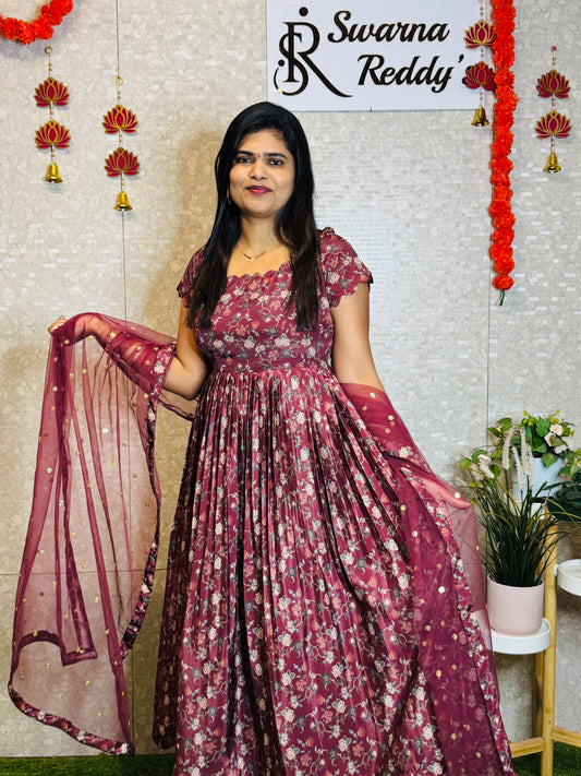 Crepe Silk Anarkali-SRA1001C