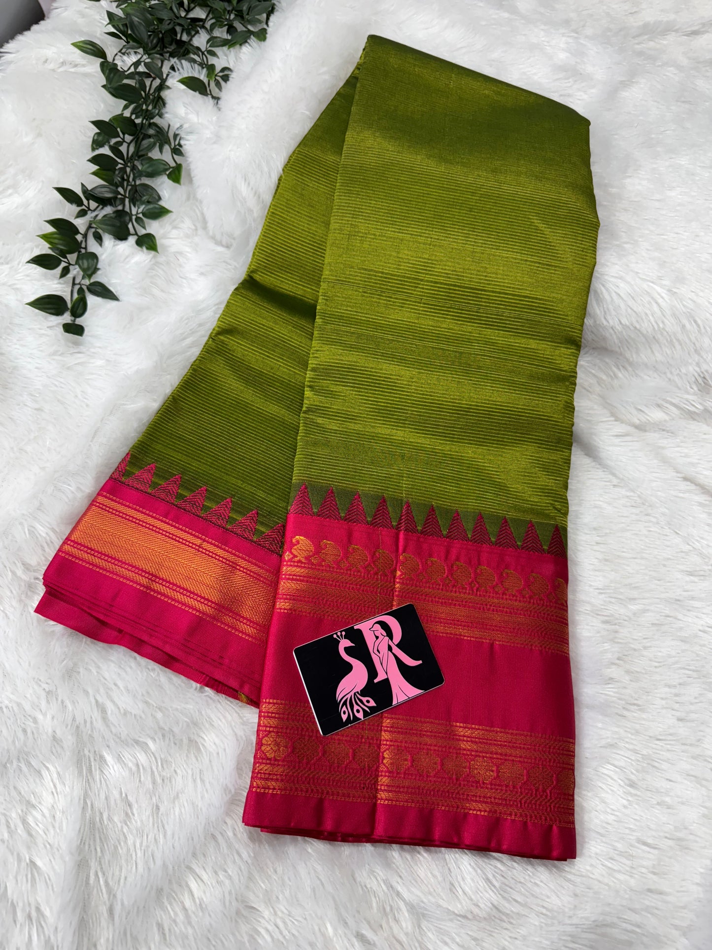 Mangalagiri pattu with vintage borders -SR1158E