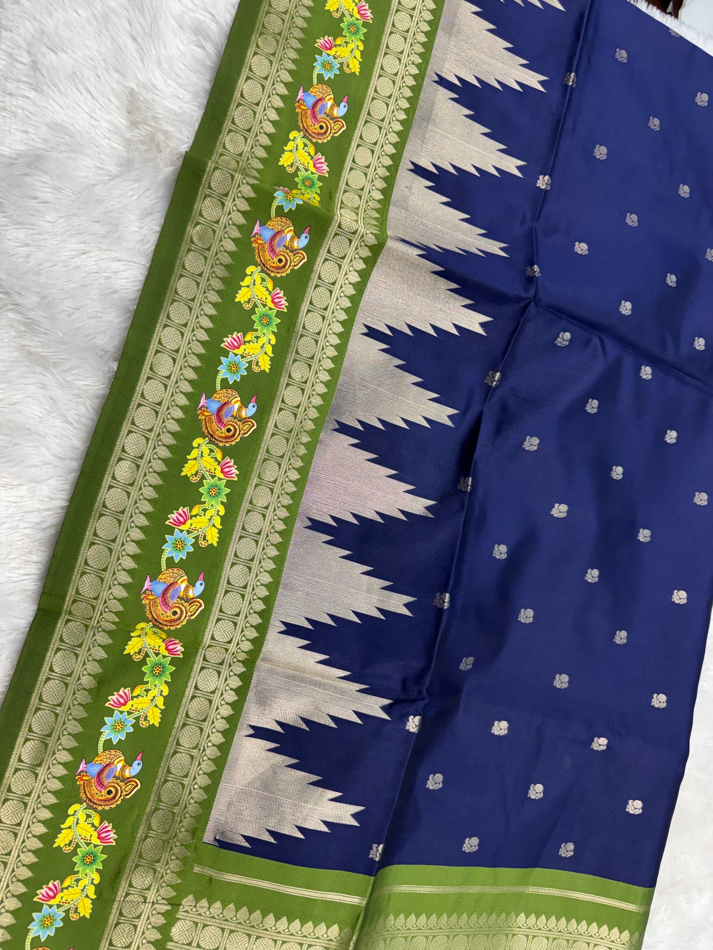 Fancy pattu saree Tanjore border-SR1202D
