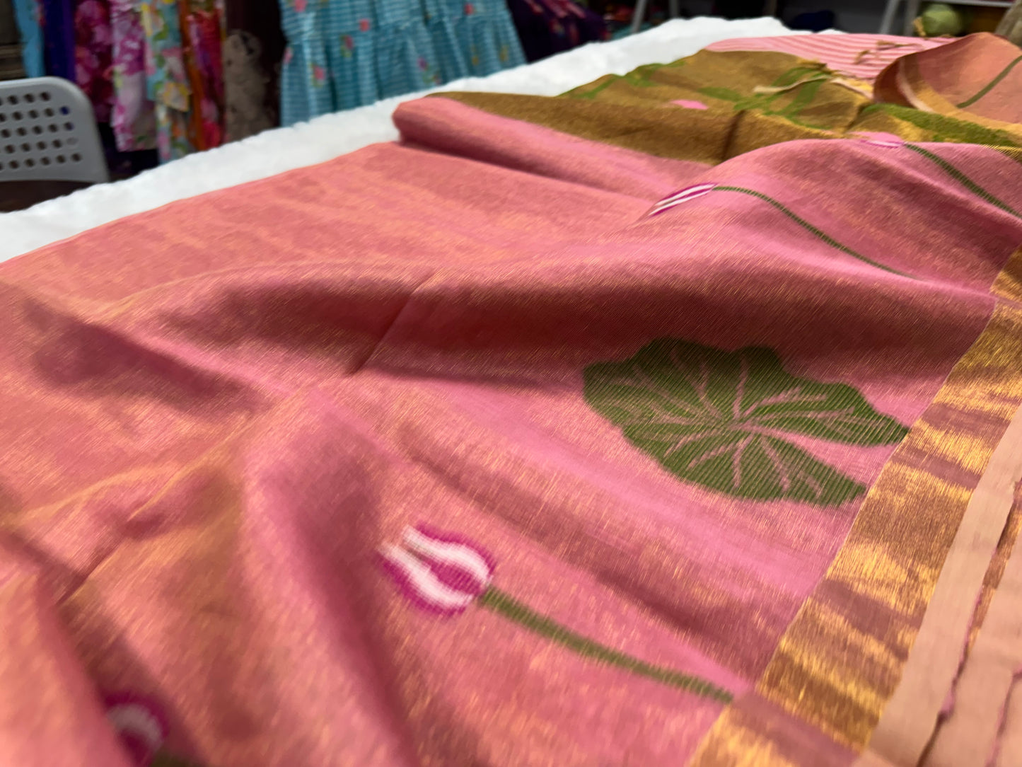Linen tissue Jamdhani saree-SR1204J