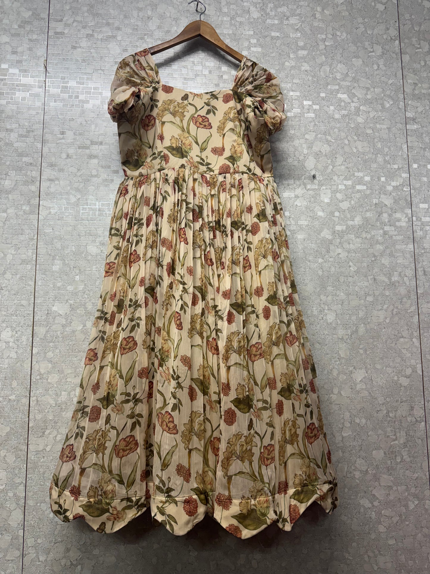 Pure chiffon printed frock -SRF1050E