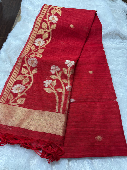 Linen silk Jamdhani saree-SR1223A