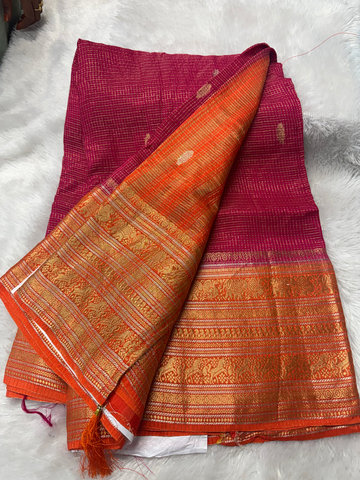 Vintage checks saree-SR1306F