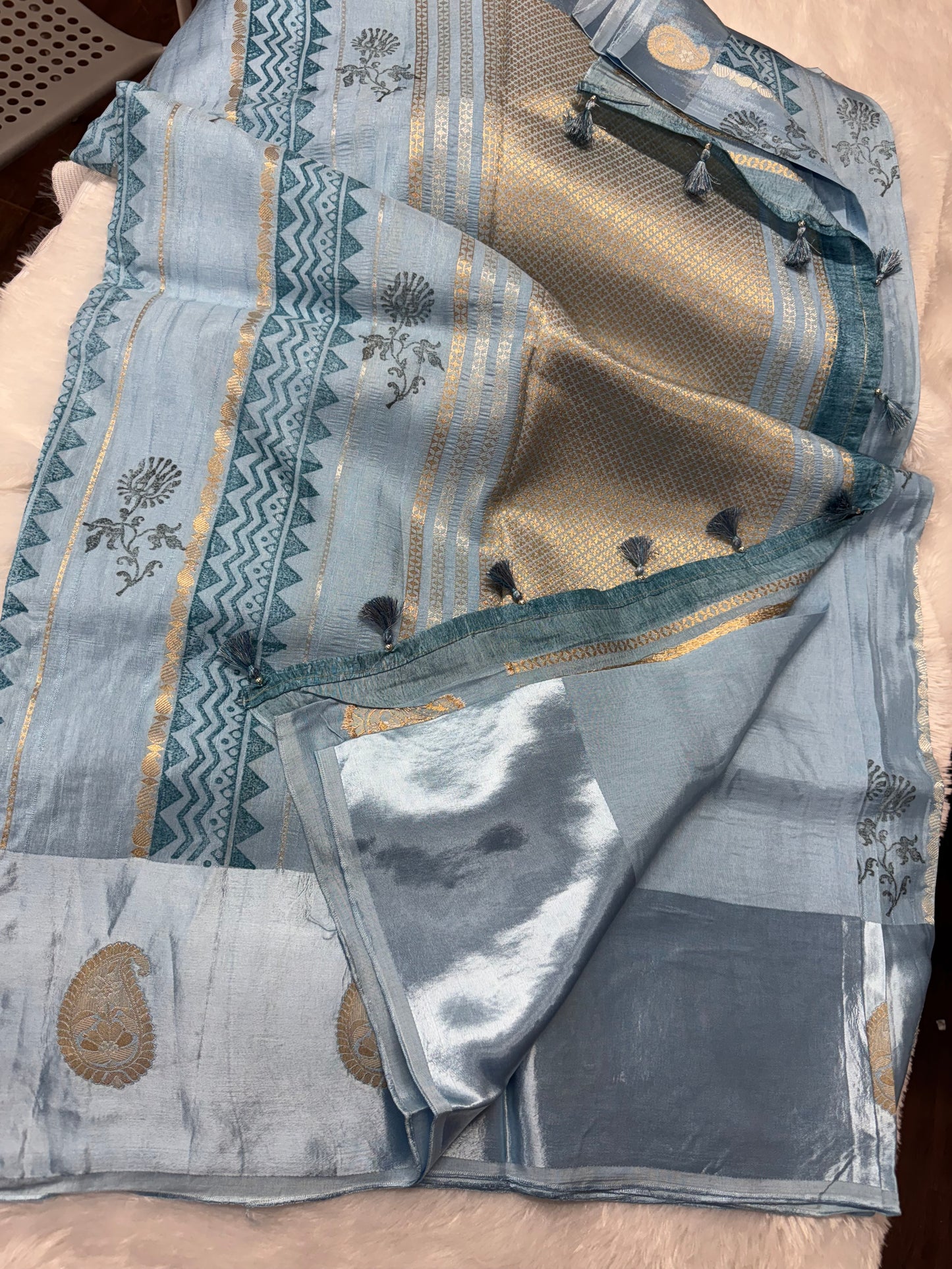 Munga Tassar block print-SR1085B