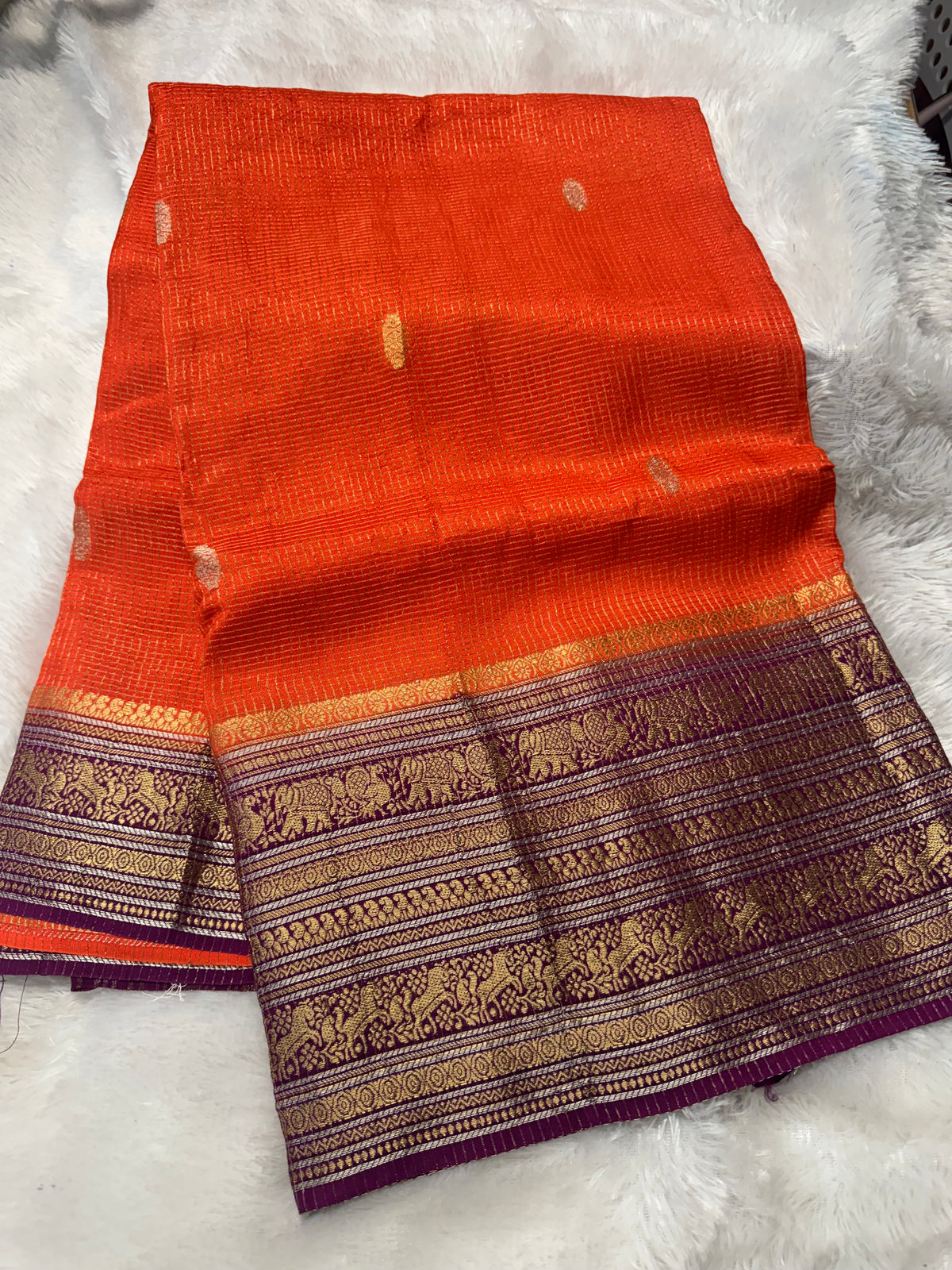 Vintage checks saree-SR1306A