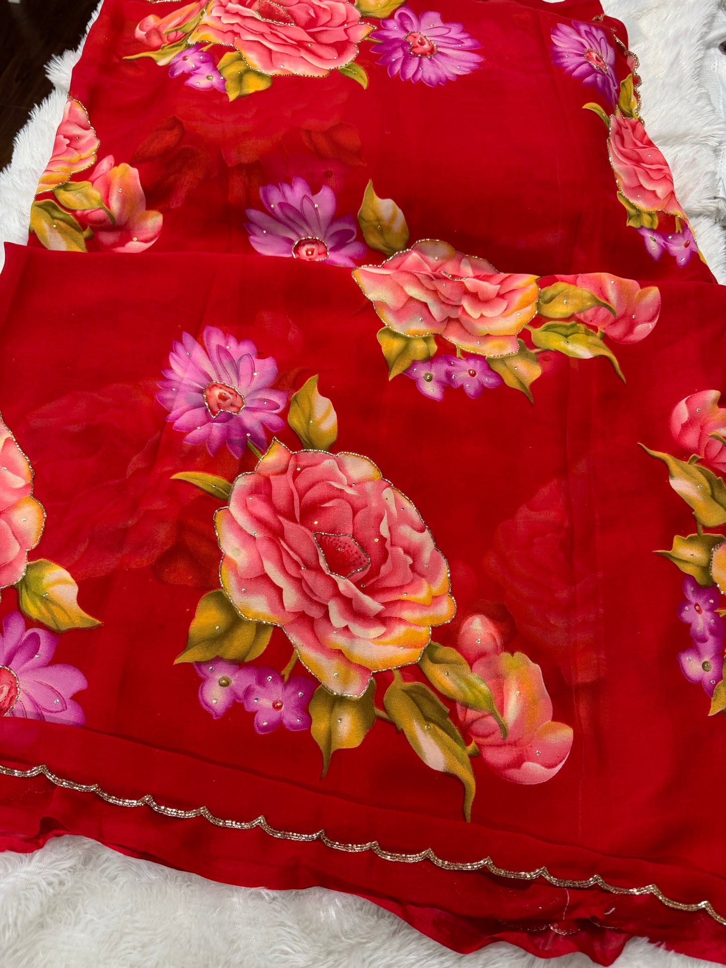 Georget floral cocktail saree -SR1219I