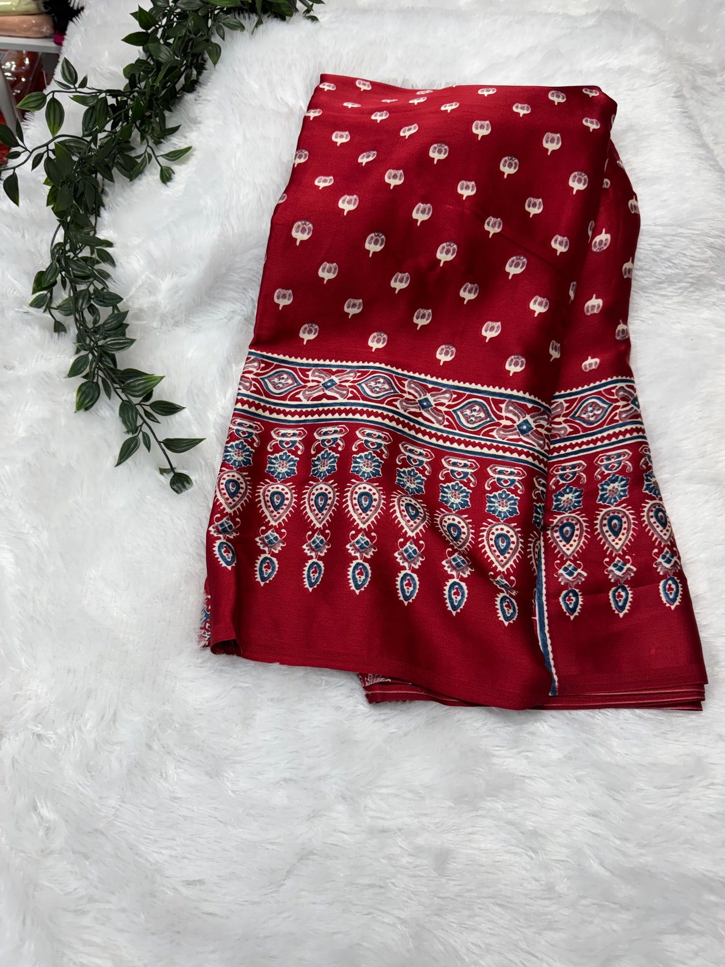 Ajrakh saree-SR1016D