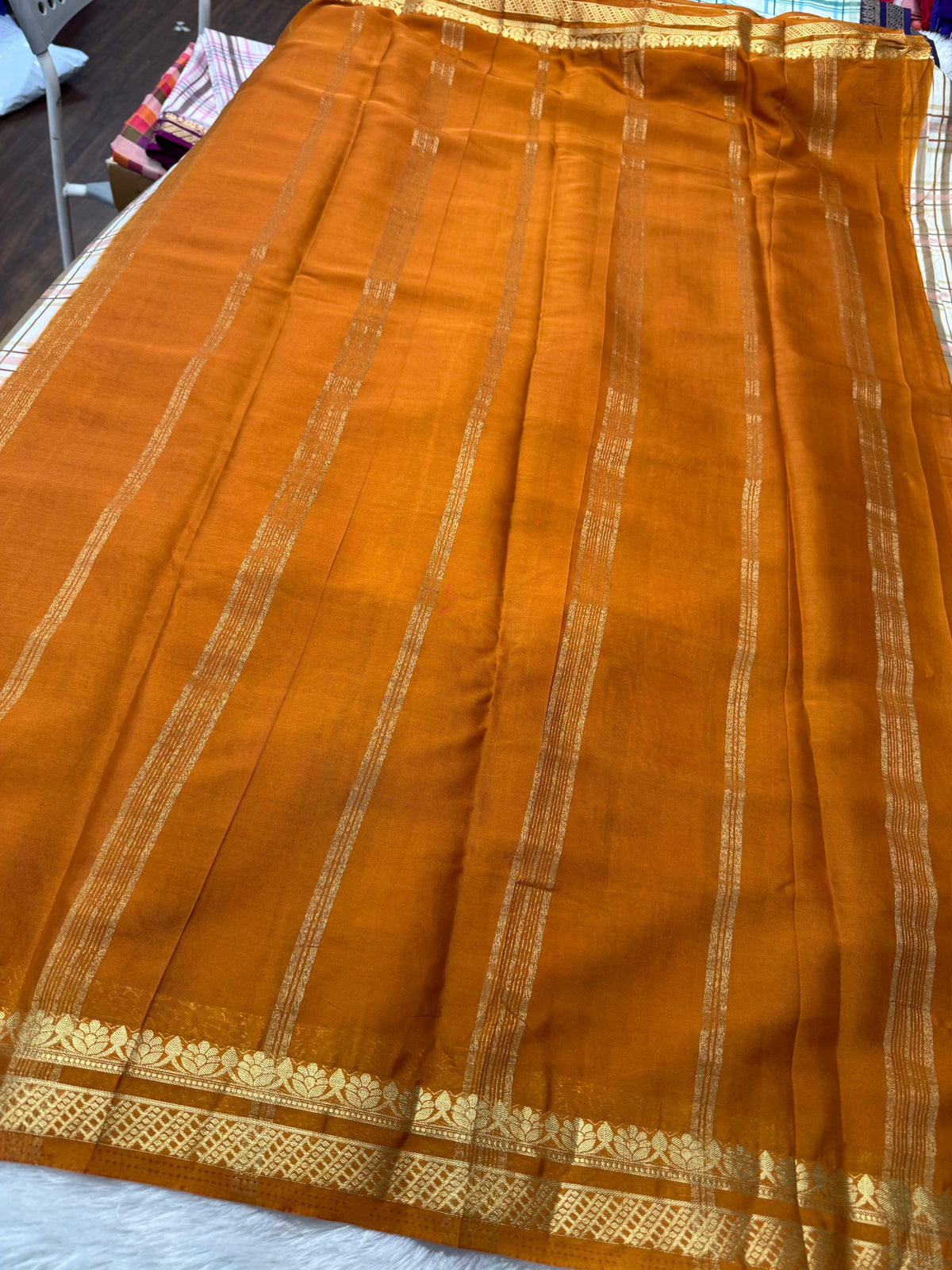 Mysore crepe madras checks saree-SR1327D