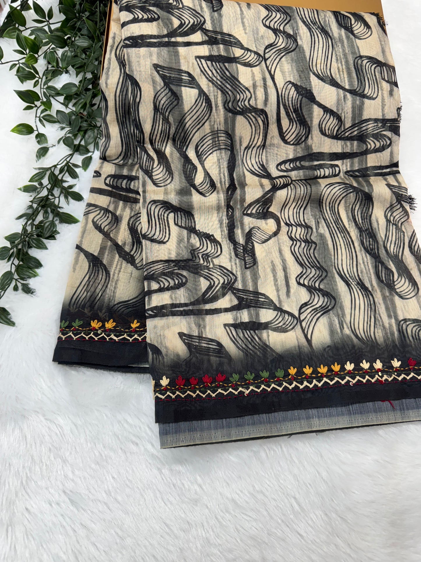 Chanderi work saree
