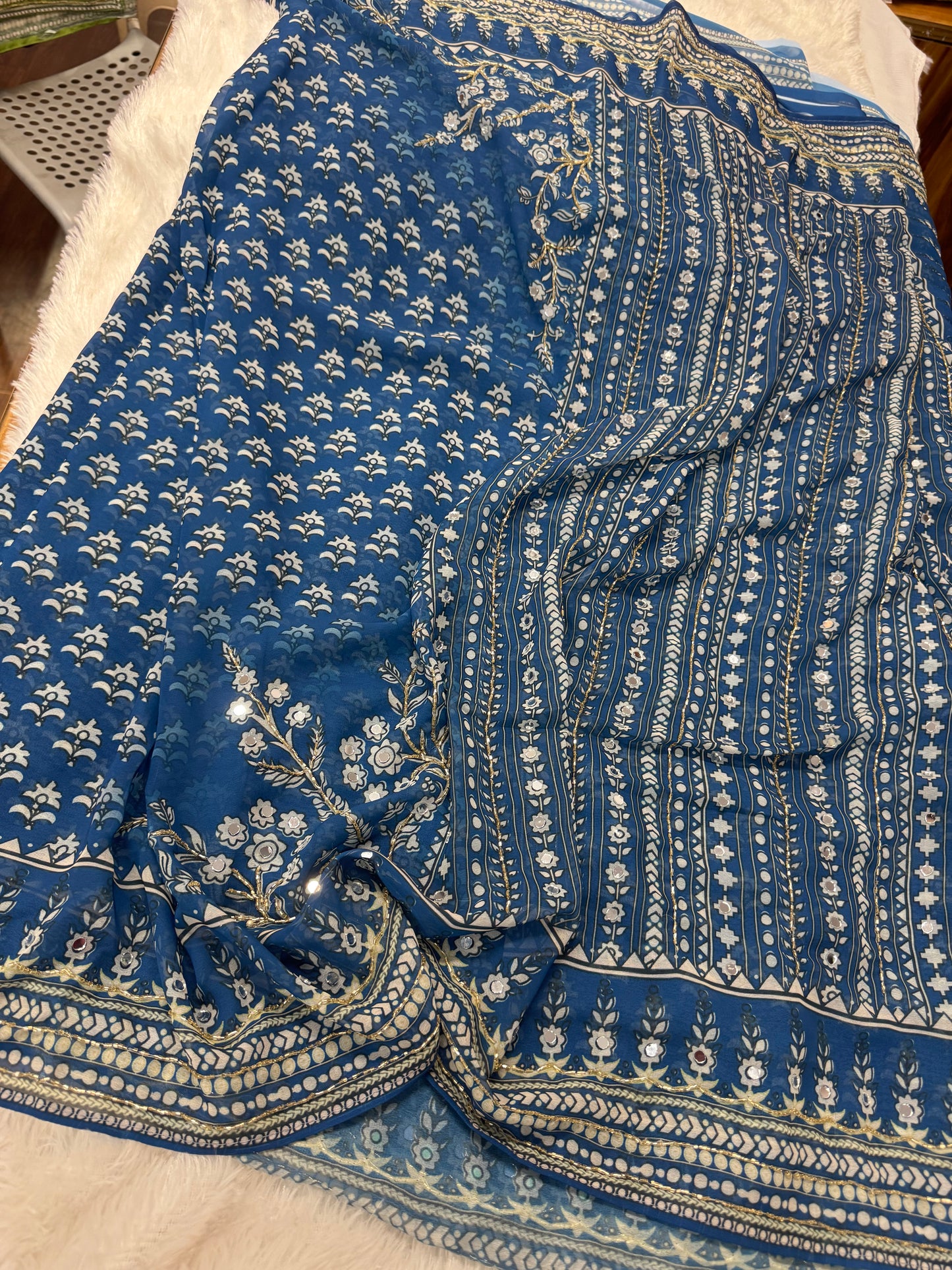 Fancy Georget work saree-SR1214A