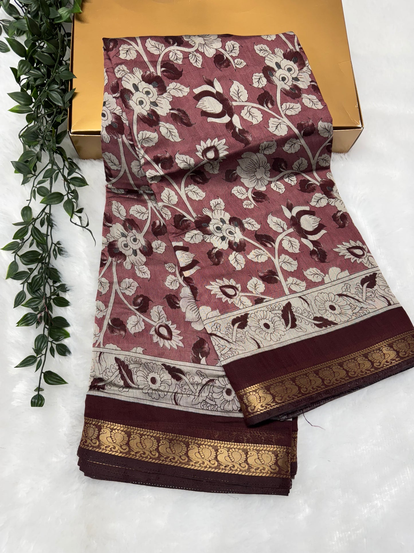 Chanderi Kalmakari Saree-SR1003B