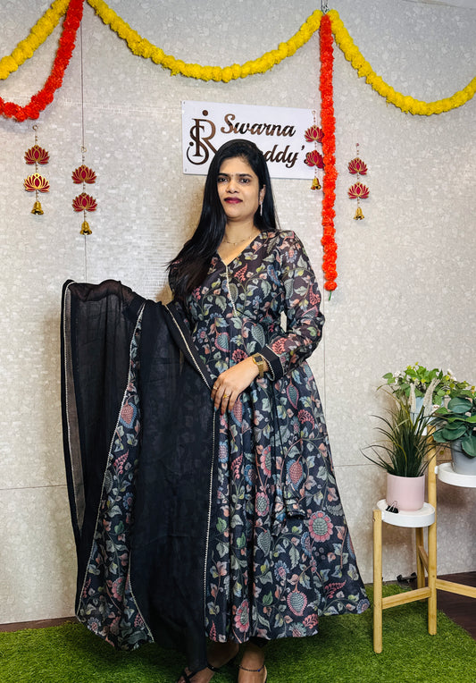 Kalamkari Kota Anarkali-SRA1002A