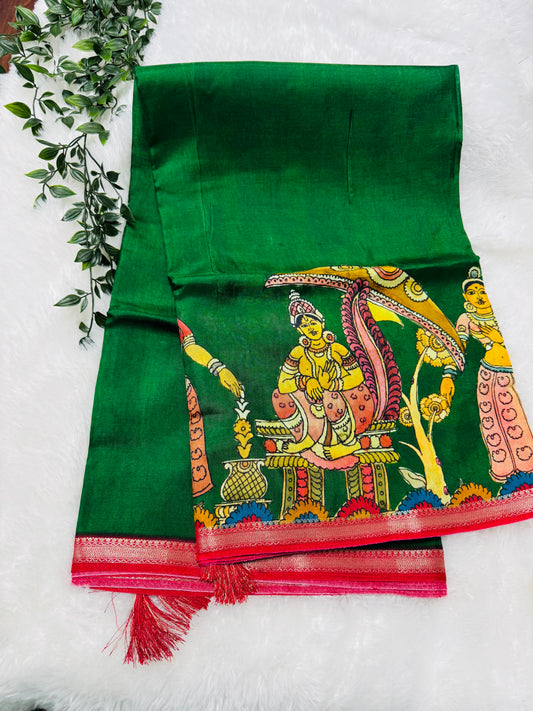 Kanchi crepe Kalamkari saree-SR1031F