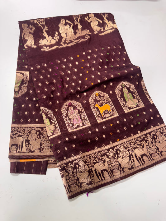 Bandhini weaving saree-SR1285H