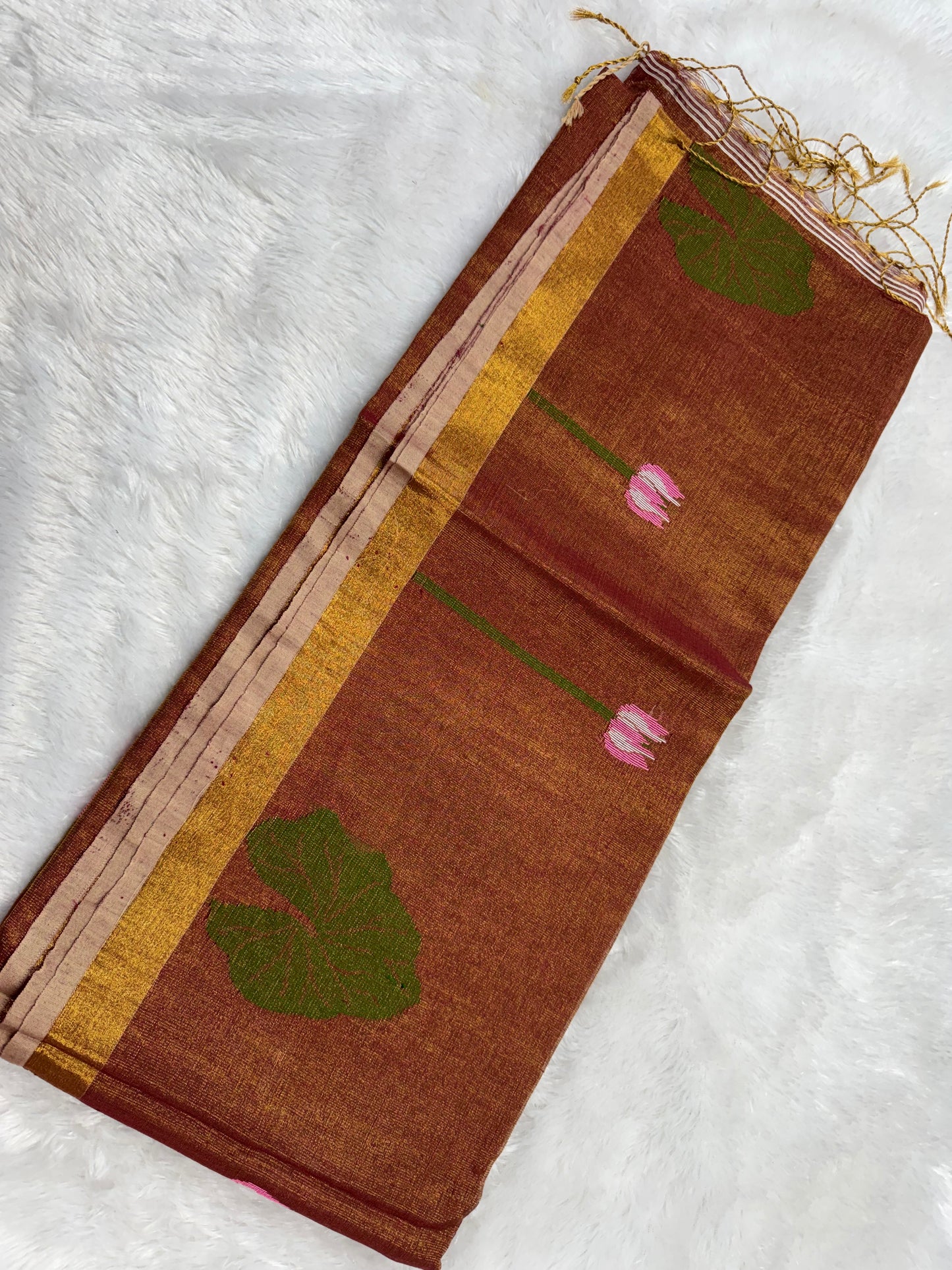 Linen tissue Jamdhani saree-SR1204K