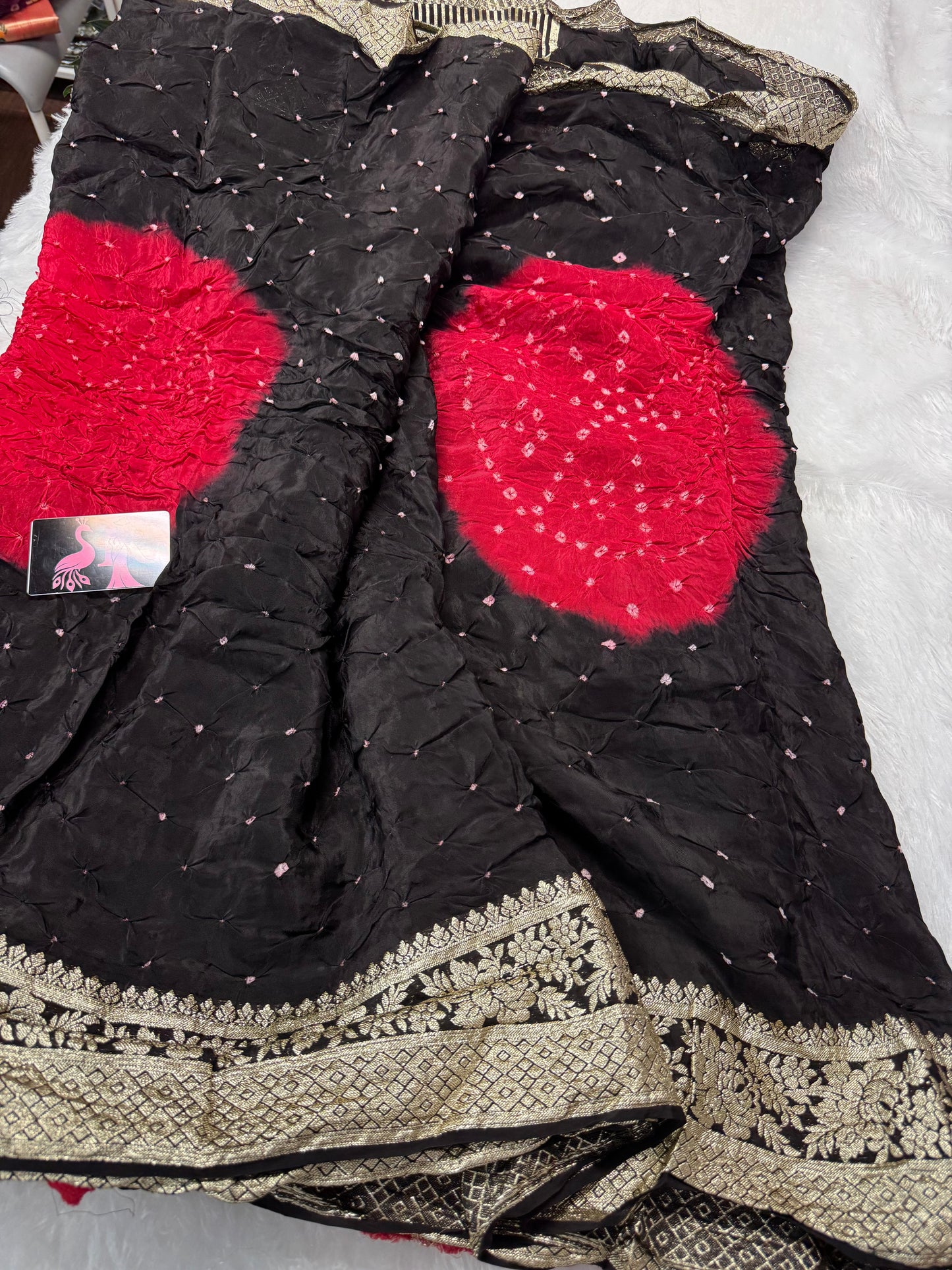 Pure Jaipur Bandhini silk-SR1047A