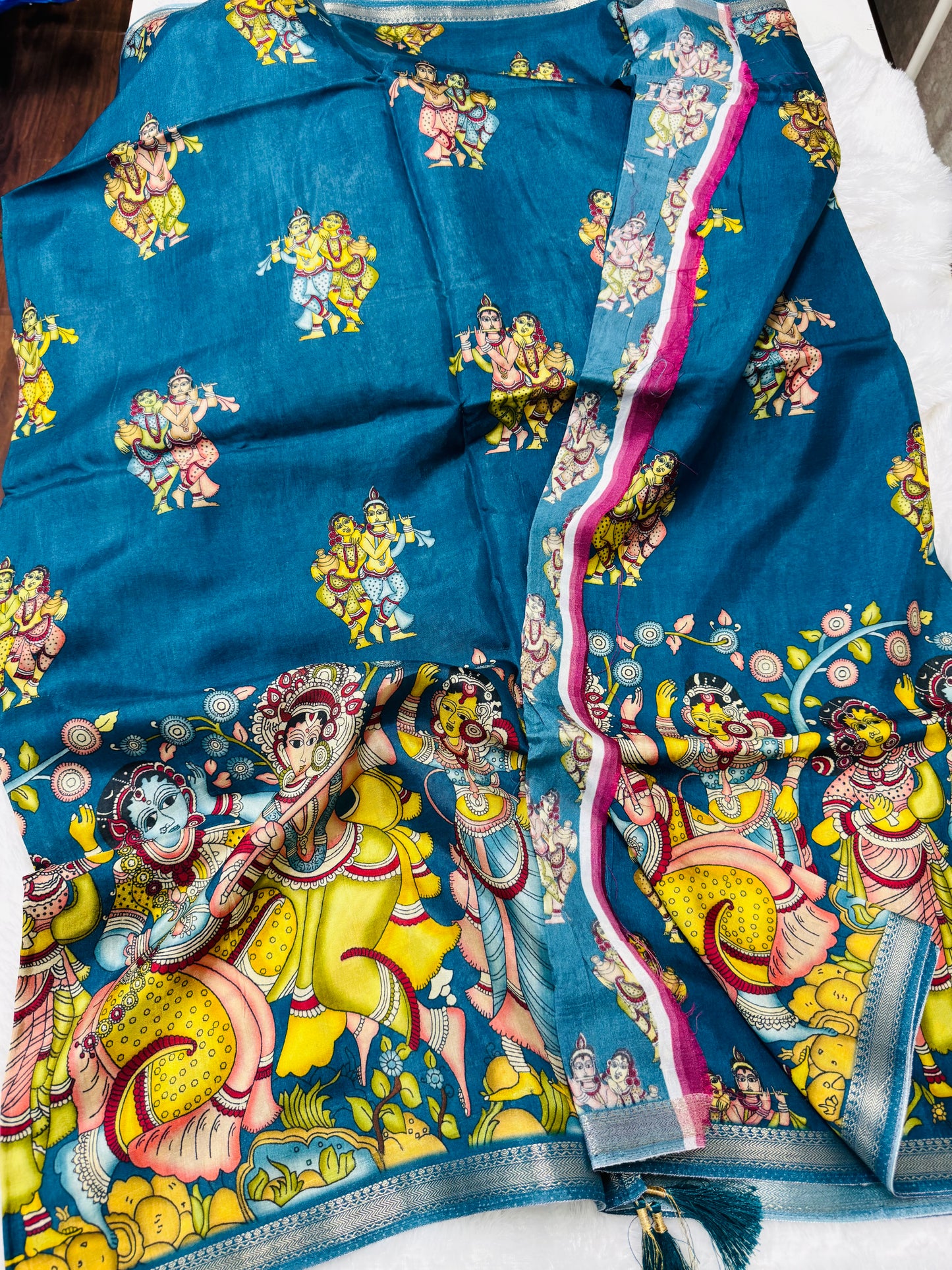 Kanchi crepe Kalamkari saree-SR1031D
