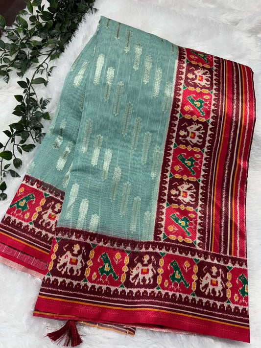 Kora silk Patola saree-SR1172A