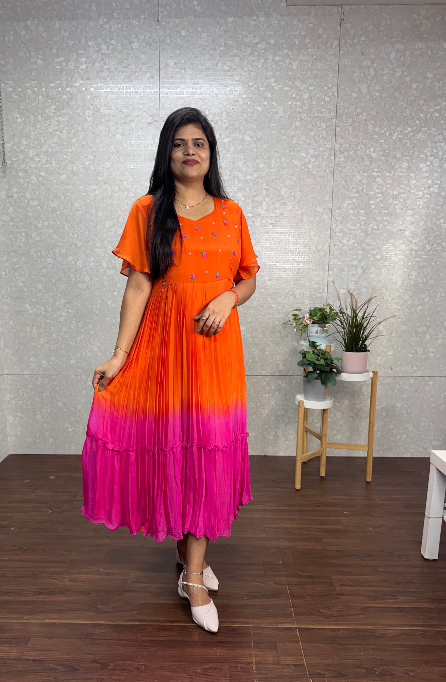 Pure Chinnon ombré frock-SRF1005E