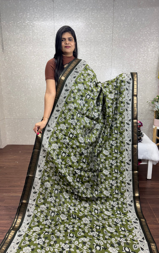Chanderi Kalamkari Saree-SR1003D
