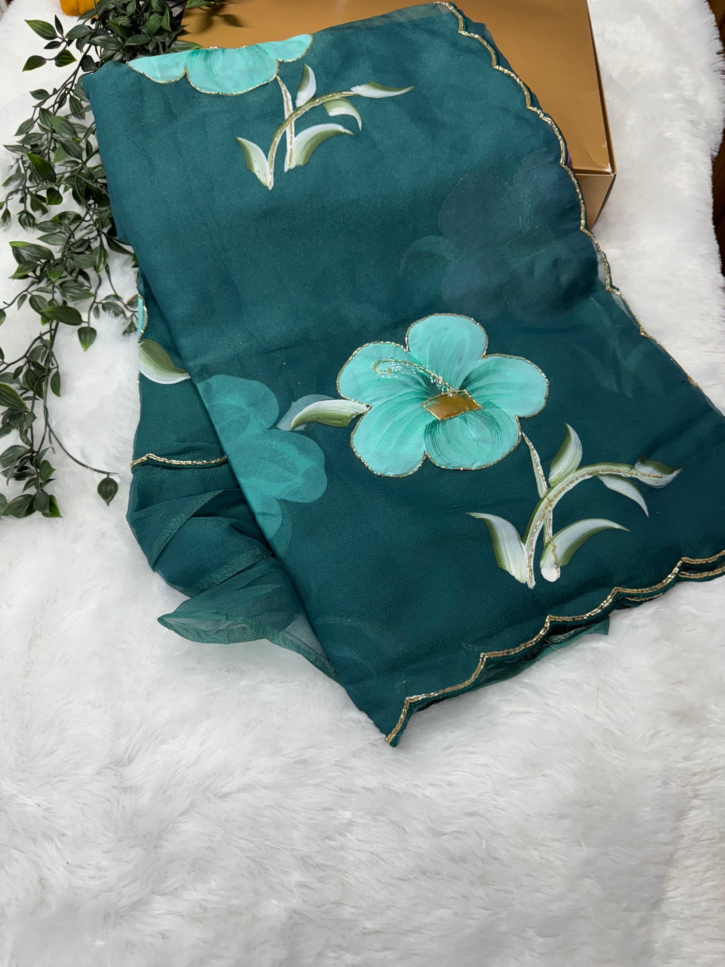 Georget Hand Painted Sarees-SR1006
