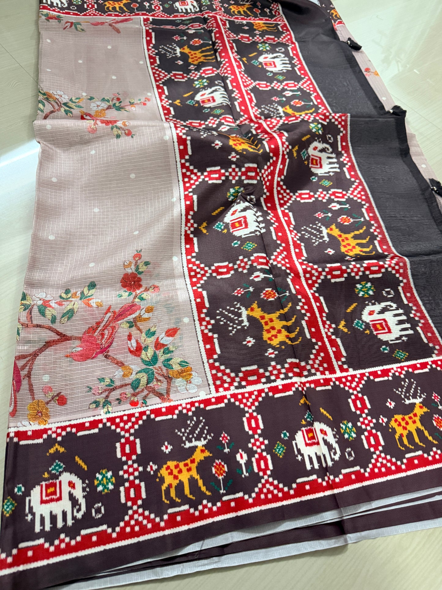 Silk kota digital print saree-SR1249E