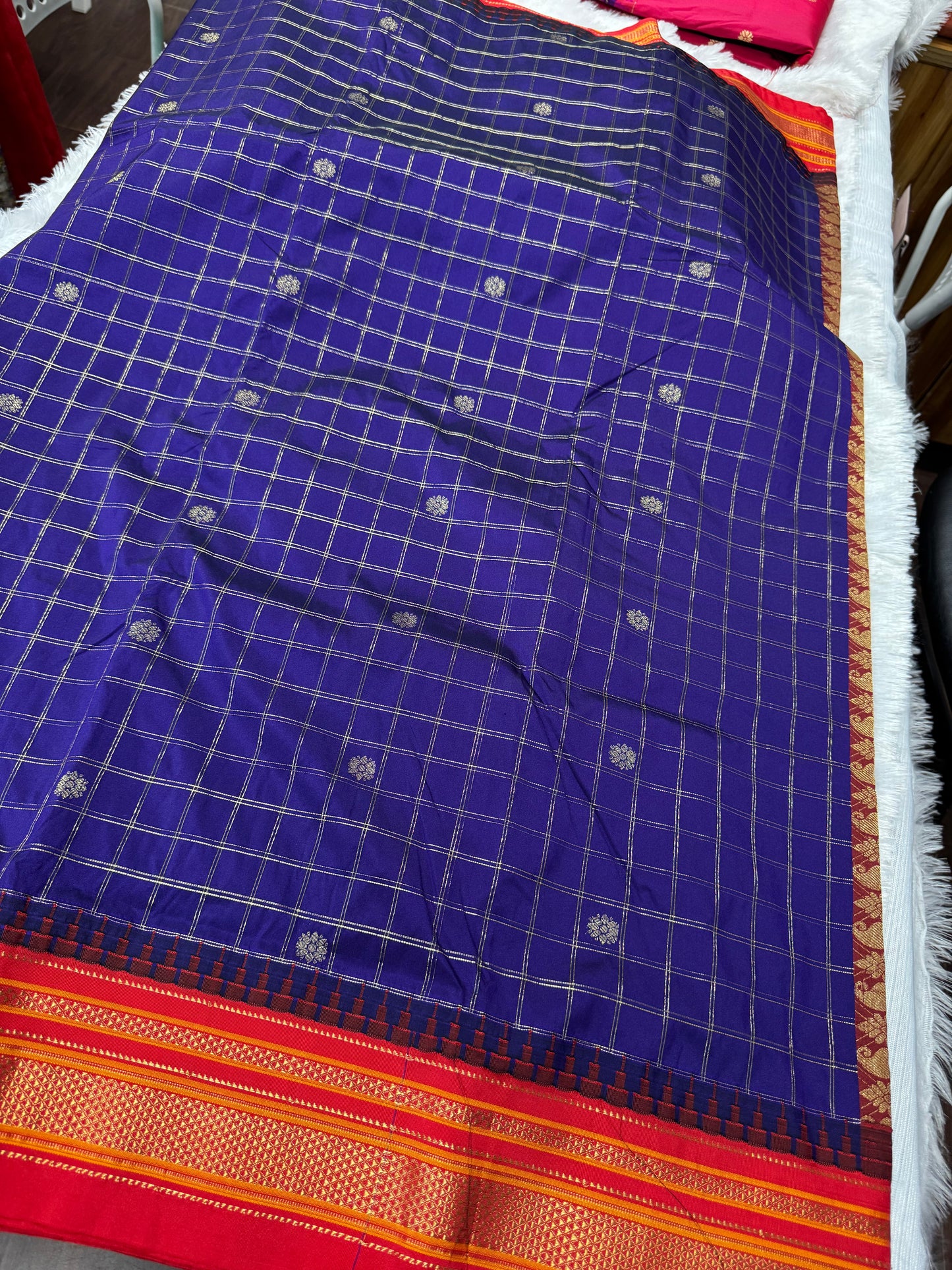Narayanpet pattu checks saree-SR1248O
