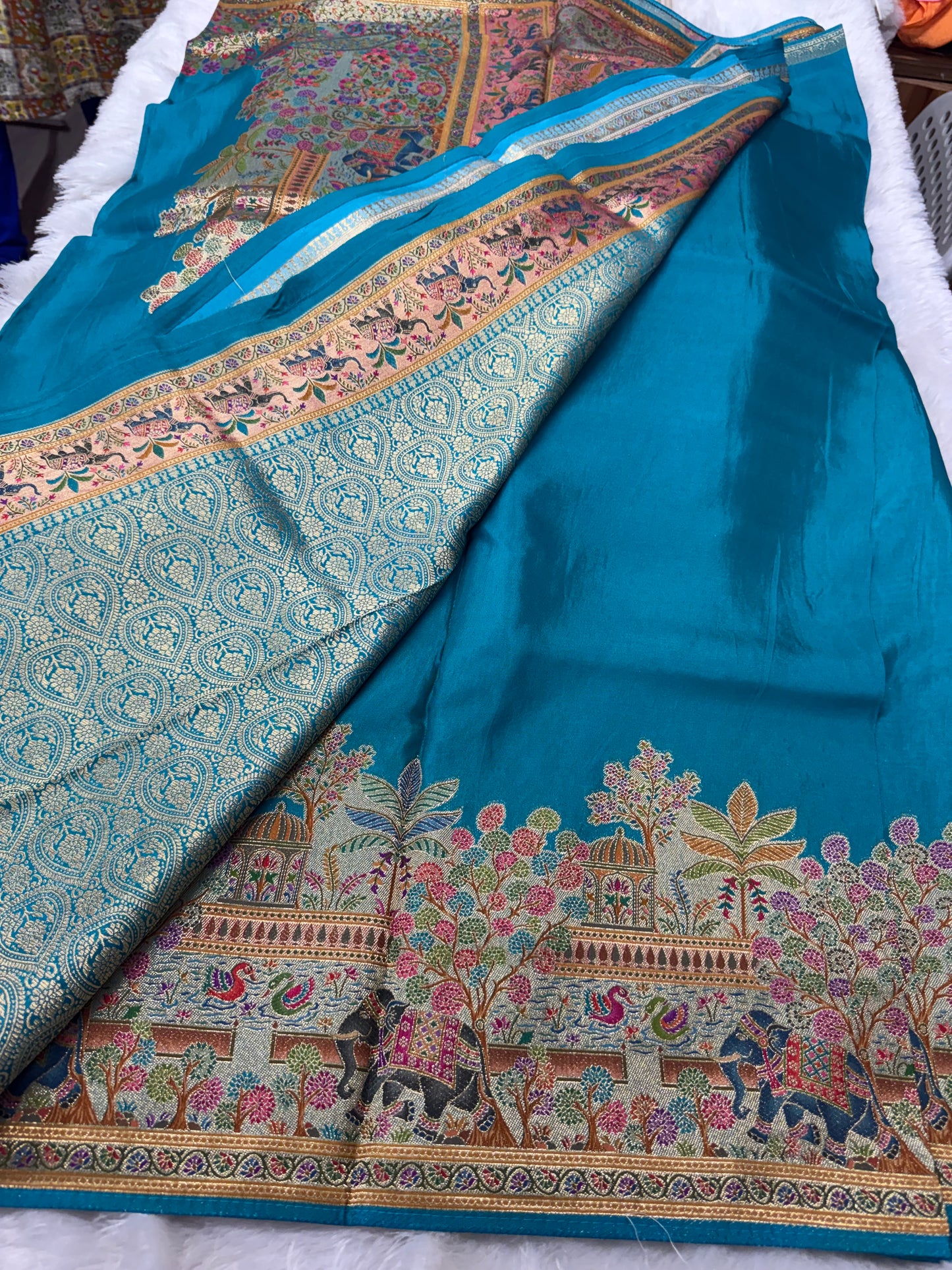 Pure pashmina saree-SR1270B