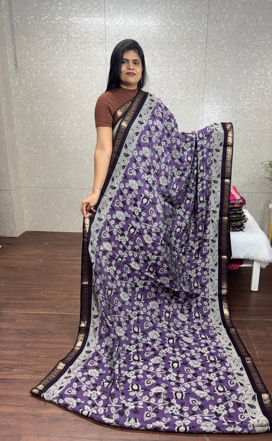 Chanderi Kalmakari Saree-SR1003A