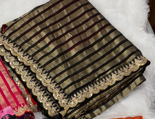 Kora tissue fancy saree-SR1120E