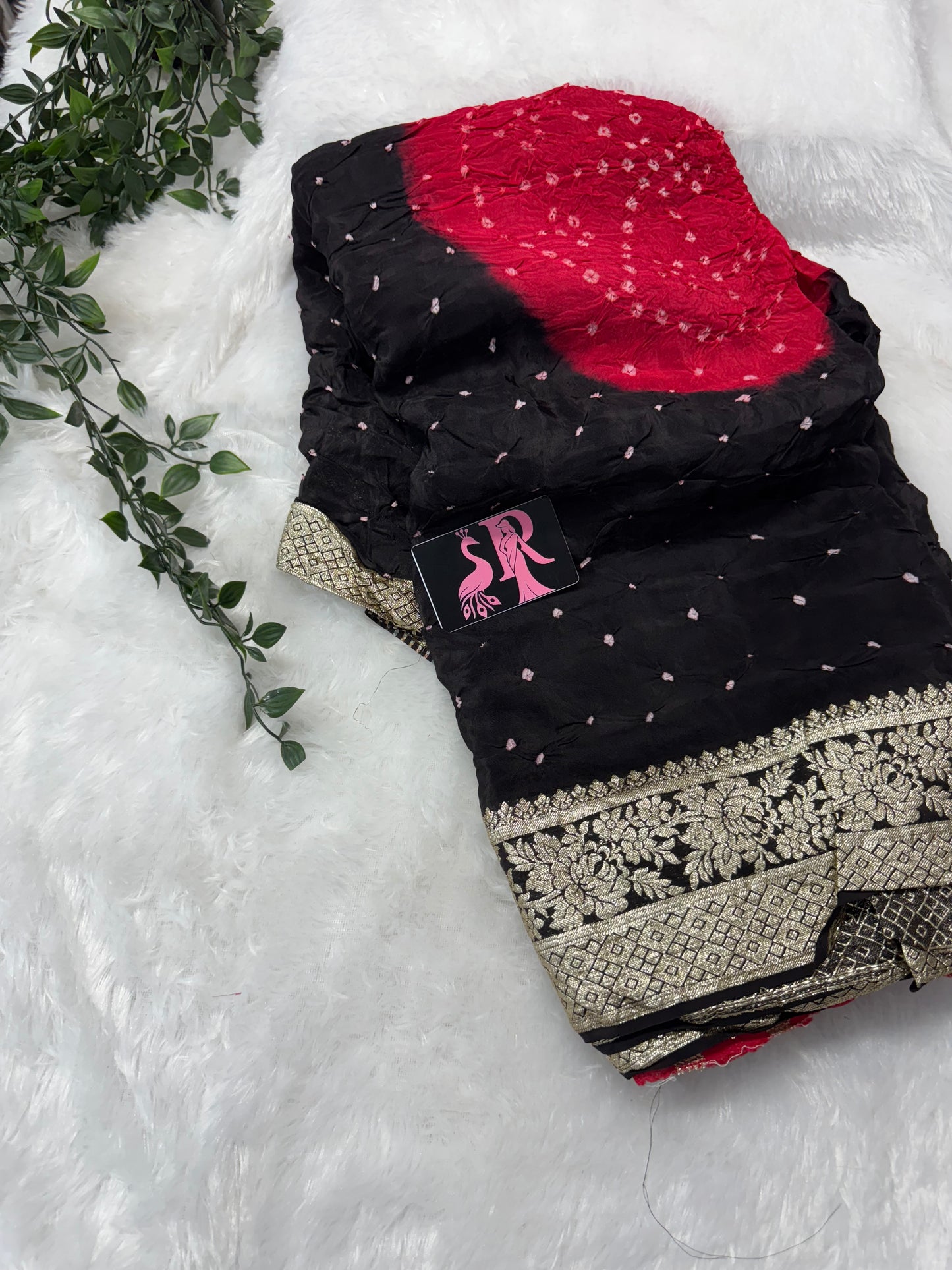 Pure Jaipur Bandhini silk-SR1047A