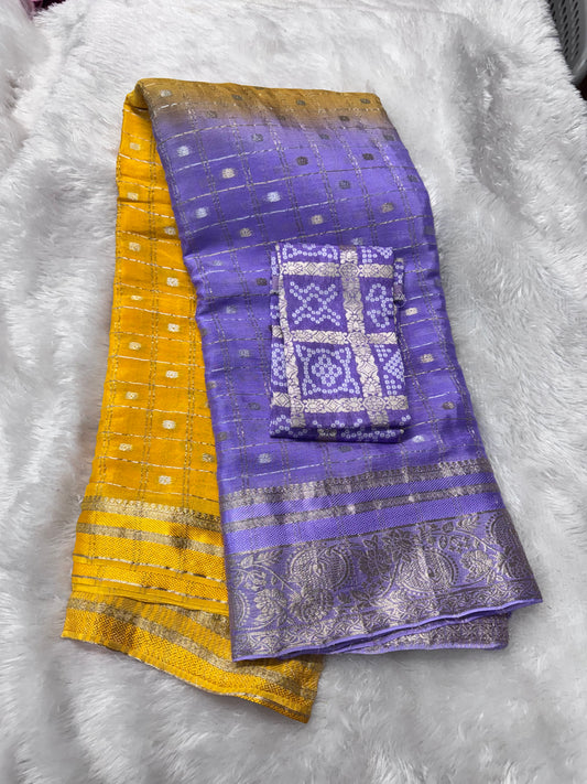 Pure chinnon zari checks saree-SR1263B