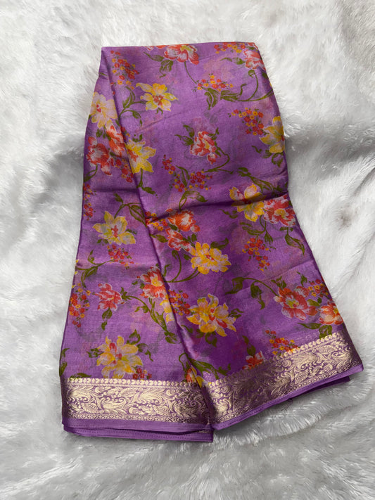 Chinnon floral print saree-SR1236e