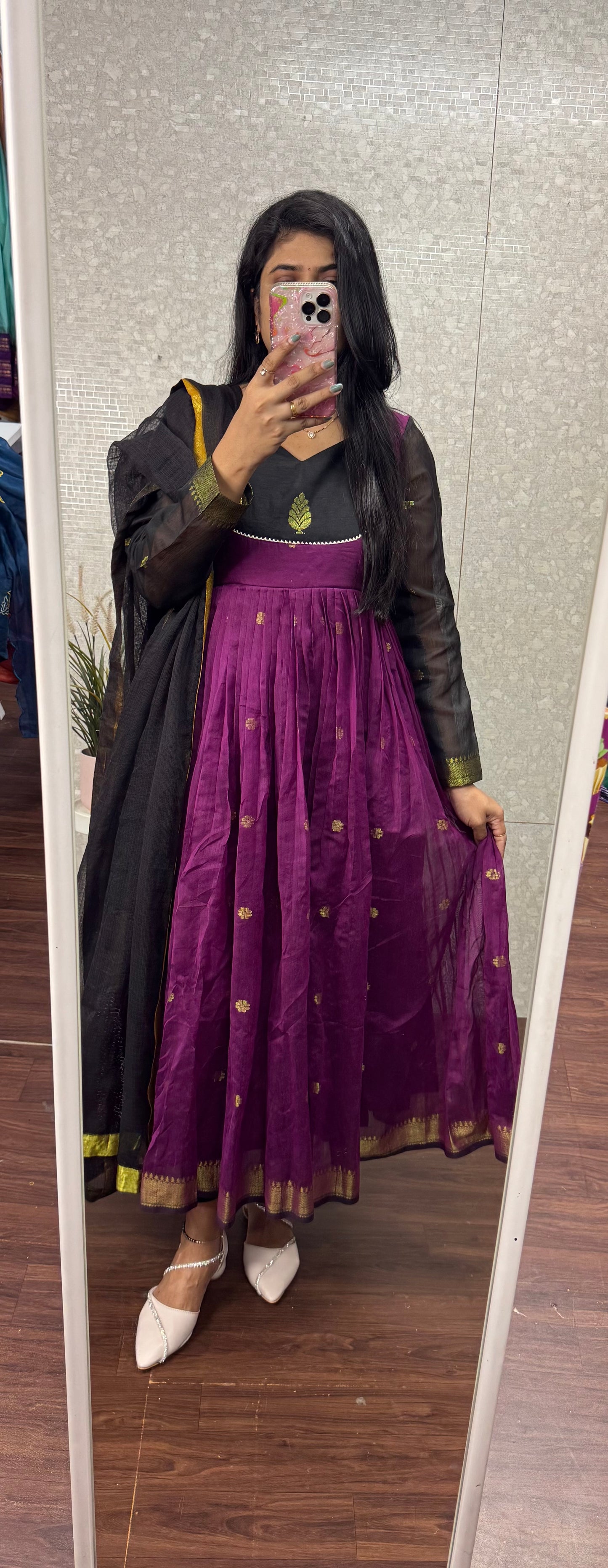 Handloom Anarkali-SRA018B