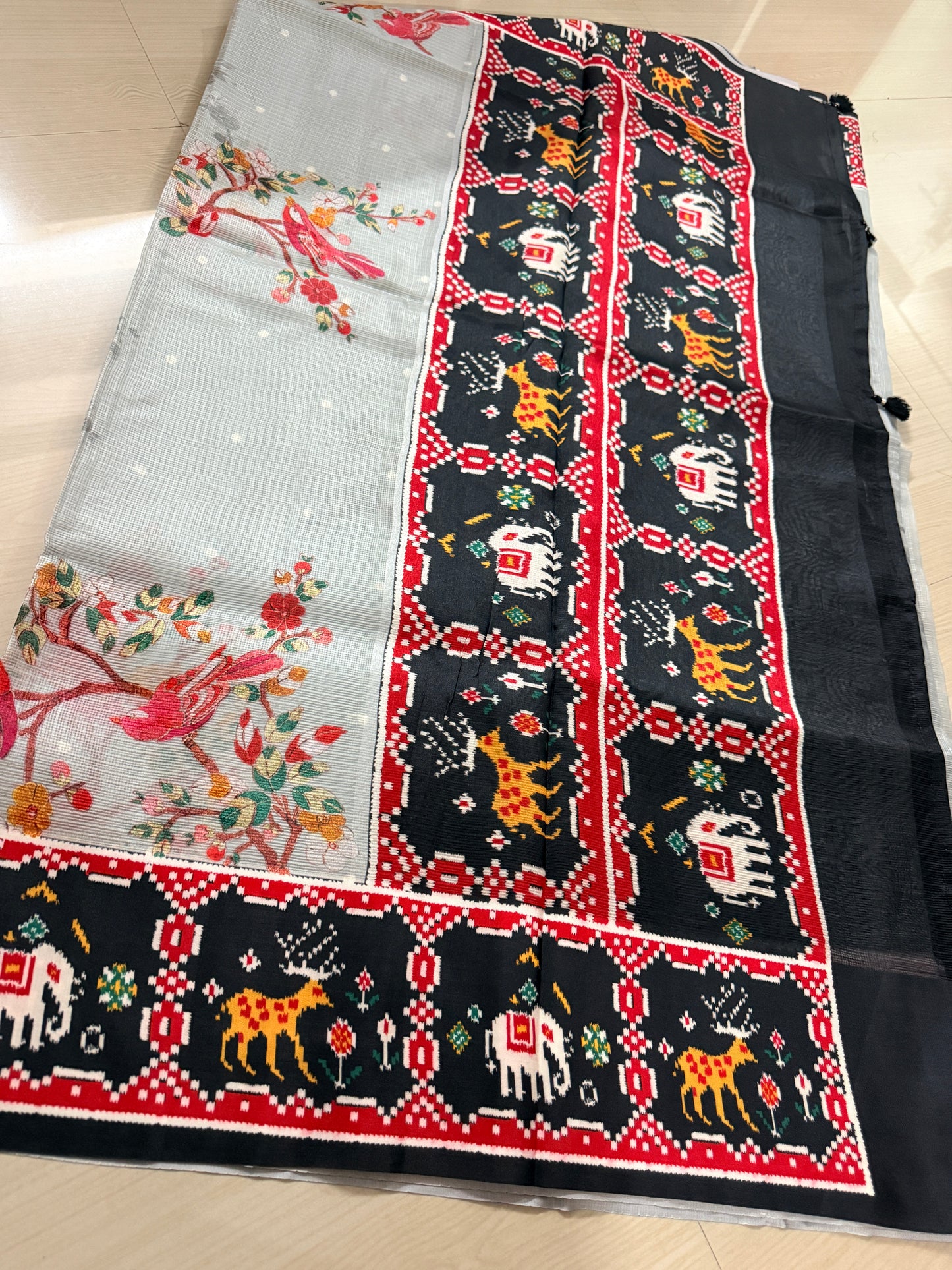 Silk kota digital print saree-SR1249B