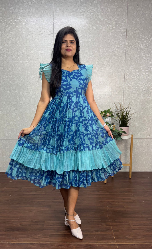 Mul Chanderi frock-SRF1026A